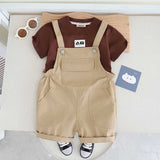 Boys Short Sleeve T-Shirt With Short Length Dungaree Set