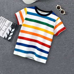 Stripe Print Tshirt Tshirts Multi 1-2 Y