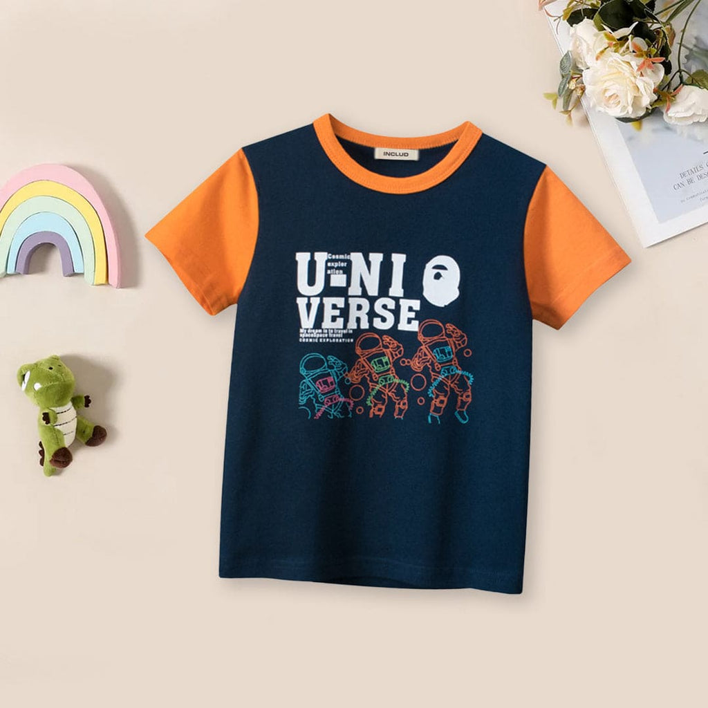 Boys Short Sleeve Astronaut Print T-Shirts