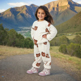 Girls Brown Fleece Sweatshirt with Joggers Set