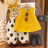 Girls Top with Printed Harem Pants & Hat Set