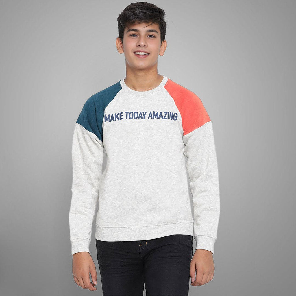 Boys Long Sleeves Typography Print Sweatshirts