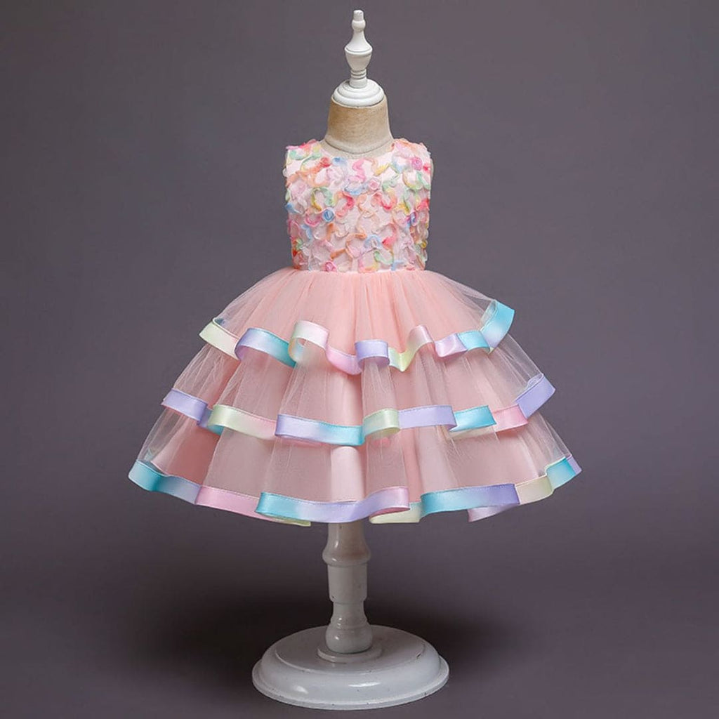 Girls Unicorn Inspired Tiered Party Dress