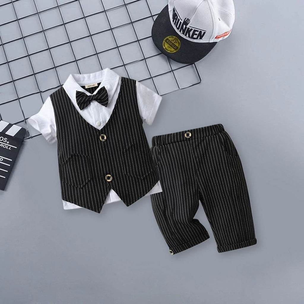 Boys Bow-Tie Shirt with Trousers & Waistcoat Set