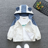 Boys Blue Cute Boy Printed Front Open Trendy Fashion Jacket