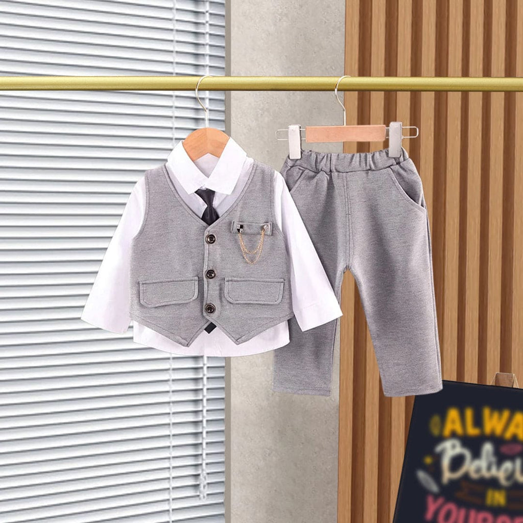 Boys Formal Waistcoat with Shirt & Trousers Set