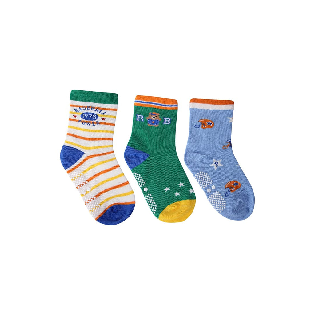 Boys Kids Cotton Multipacks Socks Set - Pack of 3