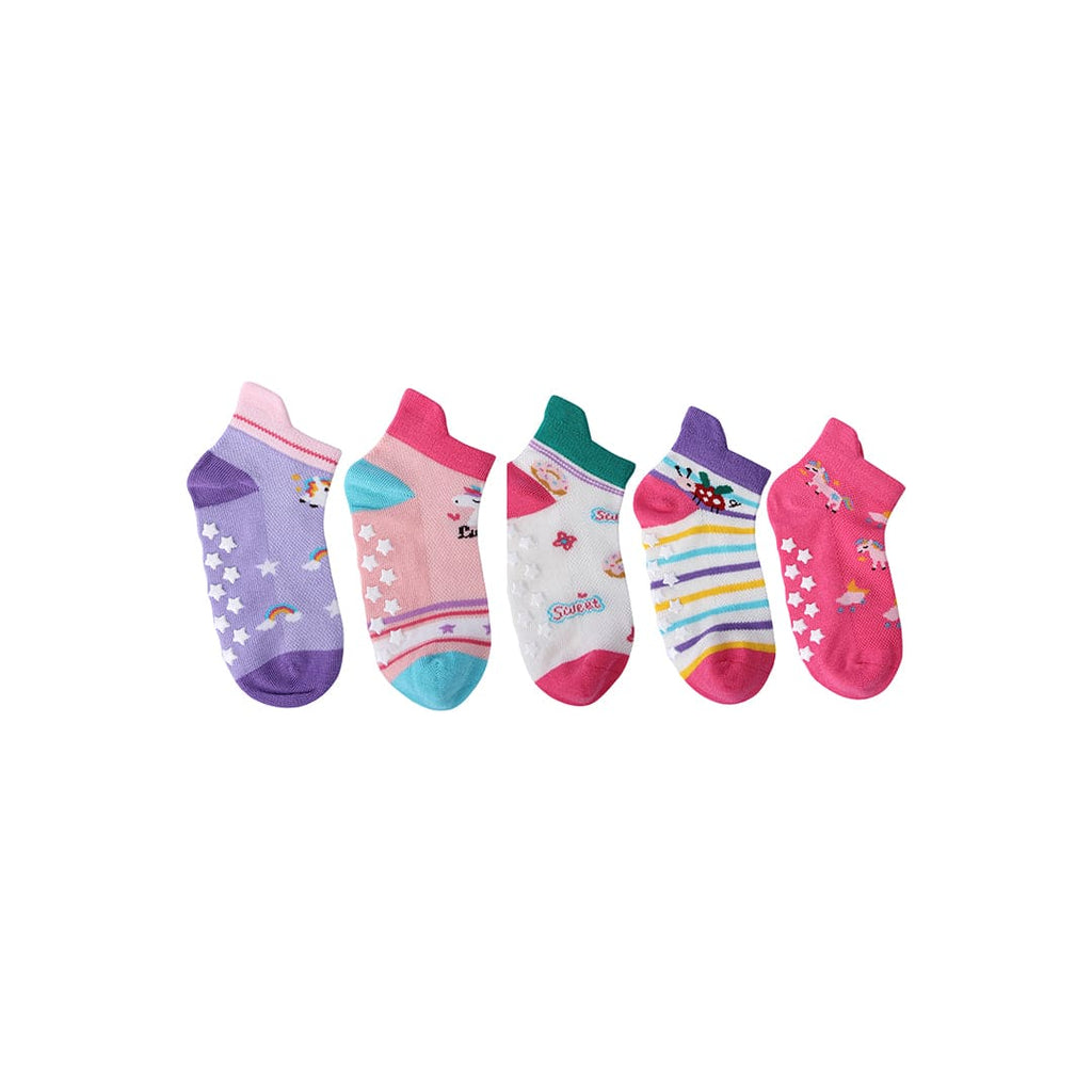 Girls Kids Cotton Multipacks Socks Set - Pack of 5