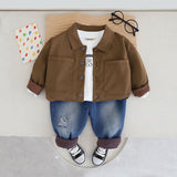 Boys Over Sized Shirt With Denim Jeans Set