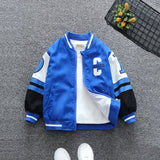 Boys Blue Printed Front Open Sports Jacket