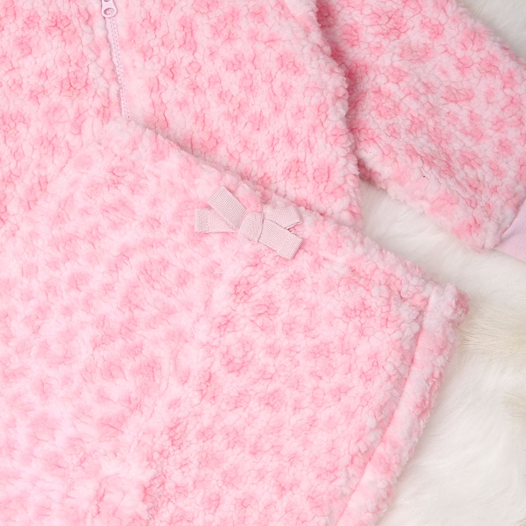 PINK FLOWERS GIRLS FLEECE JOGGER - PINK