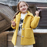 Girls Mustard Spread Collar Tailored Jacket