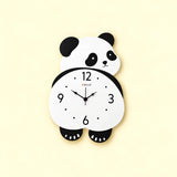 Panda Pendulum Wall Clock for Kids Room - Black & White