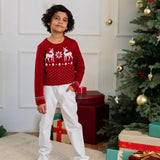 Girls Cute Christmas Reindeer Jacquard knit Sweater