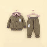 Boys Green Self-Design Jacket With Trouser Sets