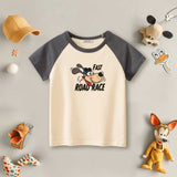 Boys Cartoon Graphic Print Raglan Sleeves T-Shirt