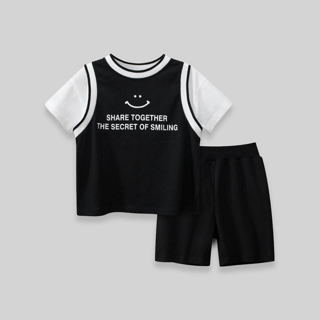 Boys Knitted Printed Two Piece Set