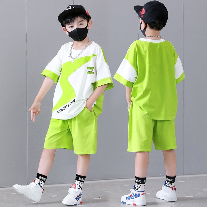 Boys Graphic T-Shirt With Elasticated Shorts