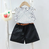 Girls Printed Playsuit with Solid Shorts