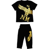 Boys Foil Print T-shirt with Bermudas Set