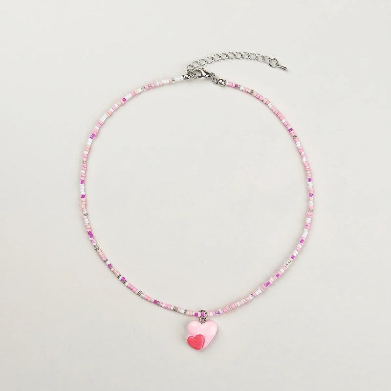 Pack Of 4 Girls Multicolour Beaded Charm Necklace Sets Necklace and Chains