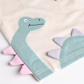 Boys Beige Dinosaur Applique Short Sleeve T-Shirt With Elasticated Shorts Sets 2 pc. Sets