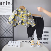 Boys Yellow Typographic Printed Shirt With T-Shirt and Pants Set Sets