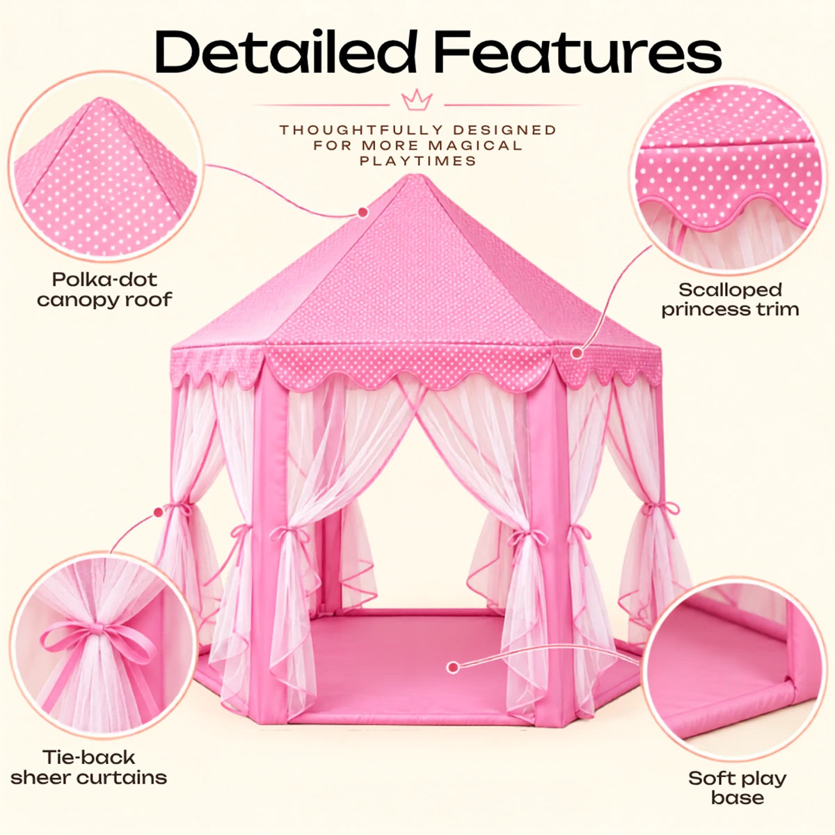 Pink Foldable Tent House for Kids Trending Accessories
