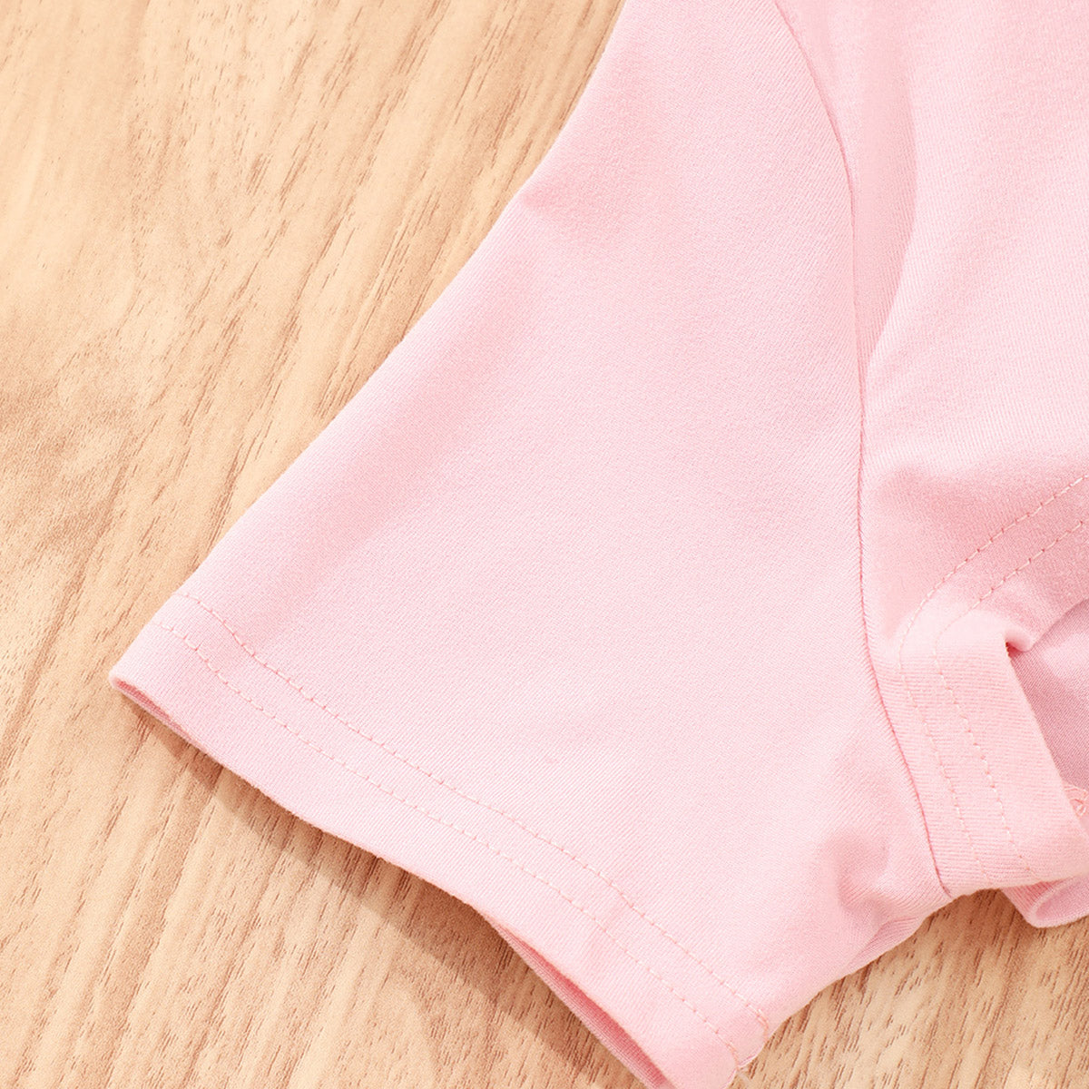 Girls Pink Printed Crop Top with Joggers and Tank Top Set Sets