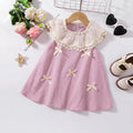 Girls Lavender Sleeveless Bow Applique A-line Dress Casual Dresses Lavender 1-2 Y