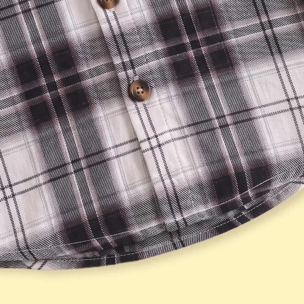 Boys Black Checked Long Sleeve Shirt Shirts