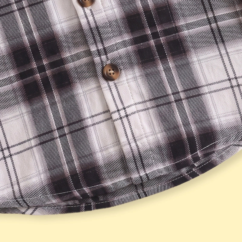 Boys Black Checked Long Sleeve Shirt Shirts