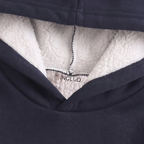 Boys Black Typographic Hooded Sweatshirt & Pants Sets Sets