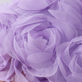 Girls Purple Rose Applique Puff Sleeve Fit & Flare Dress Casual Dresses