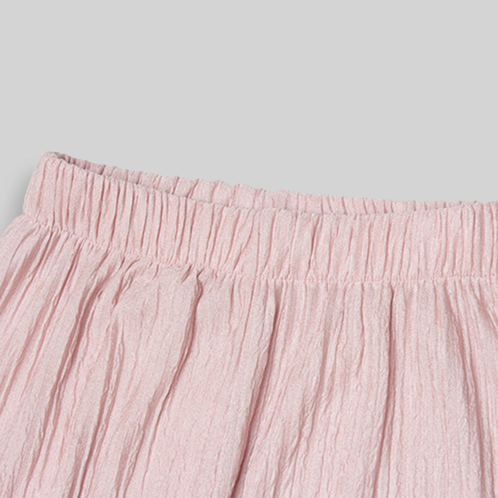 Girls Pink Textured Summer Top With Pants Sets 2 pc. Sets
