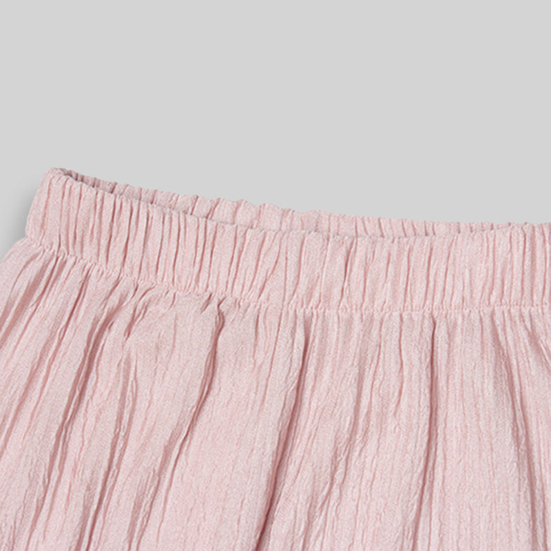 Girls Pink Textured Summer Top With Pants Sets 2 pc. Sets