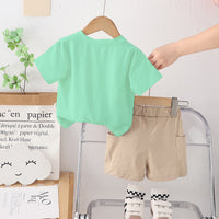 Boys Astronaut Printed Green T-Shirt With Shorts Set 2 pc. Sets