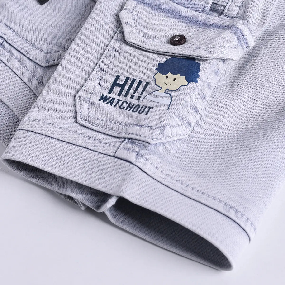 Boys Blue Graphics Short Sleeves T-Shirt With Cargo Shorts Set Sets