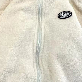 Girls Off White Fleece Zip-up Jacket With Jogger Co-ord Sets Sets