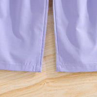 Girls Purple Camisole Applique Top With Hat And Trousers Set 3 pc. Sets