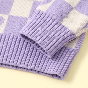 Girls Lavender Cartoon Character Long Sleeve Sweater Sweaters & Cardigans