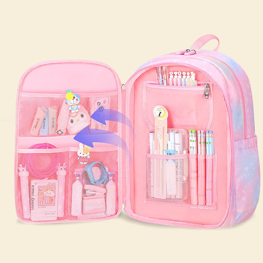 Girls Pink Multi-Compartment School Backpack Trending Accessories