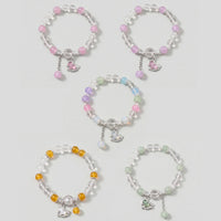 Pack Of 5 Girls Multicolour Unicorn Charm Beads Bracelet Sets Bracelet Multicolor Onesize