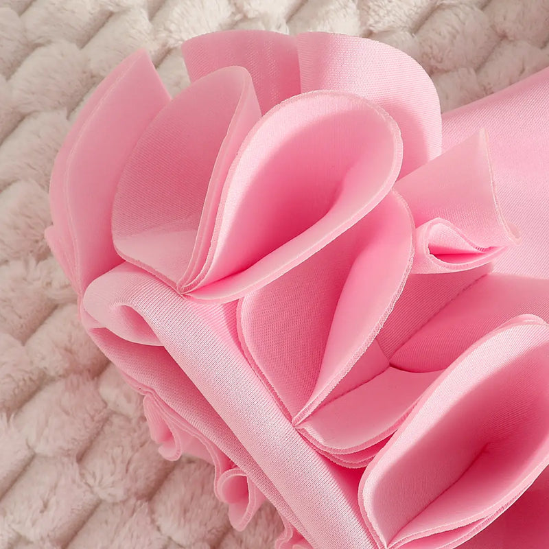 Girls Pink Sleeveless A-line Party Wear Dress With Bow Applique Party Dresses
