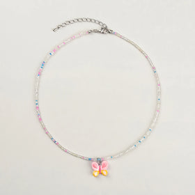 Pack Of 5 Girls Multicolour Butterfly and Rainbow Beaded Necklace Sets Necklace and Chains