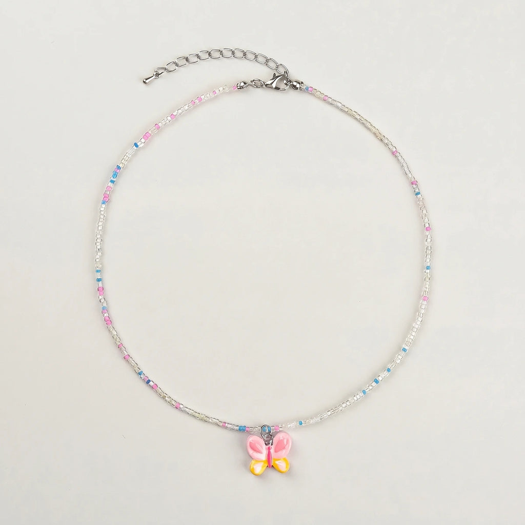 Pack Of 5 Girls Multicolour Butterfly and Rainbow Beaded Necklace Sets Necklace and Chains