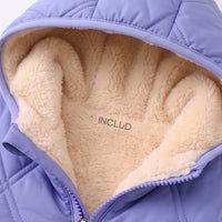 Girls Light Blue Long Sleeve Hooded Puffer Jacket Coats & Jackets