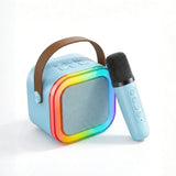 Kids Blue Bluetooth Karaoke Speaker with Wireless Microphone