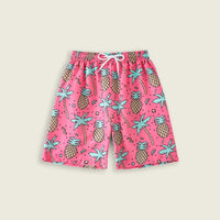 Boys Pink Tropical Printed Shorts With Elasticated Waistband Shorts