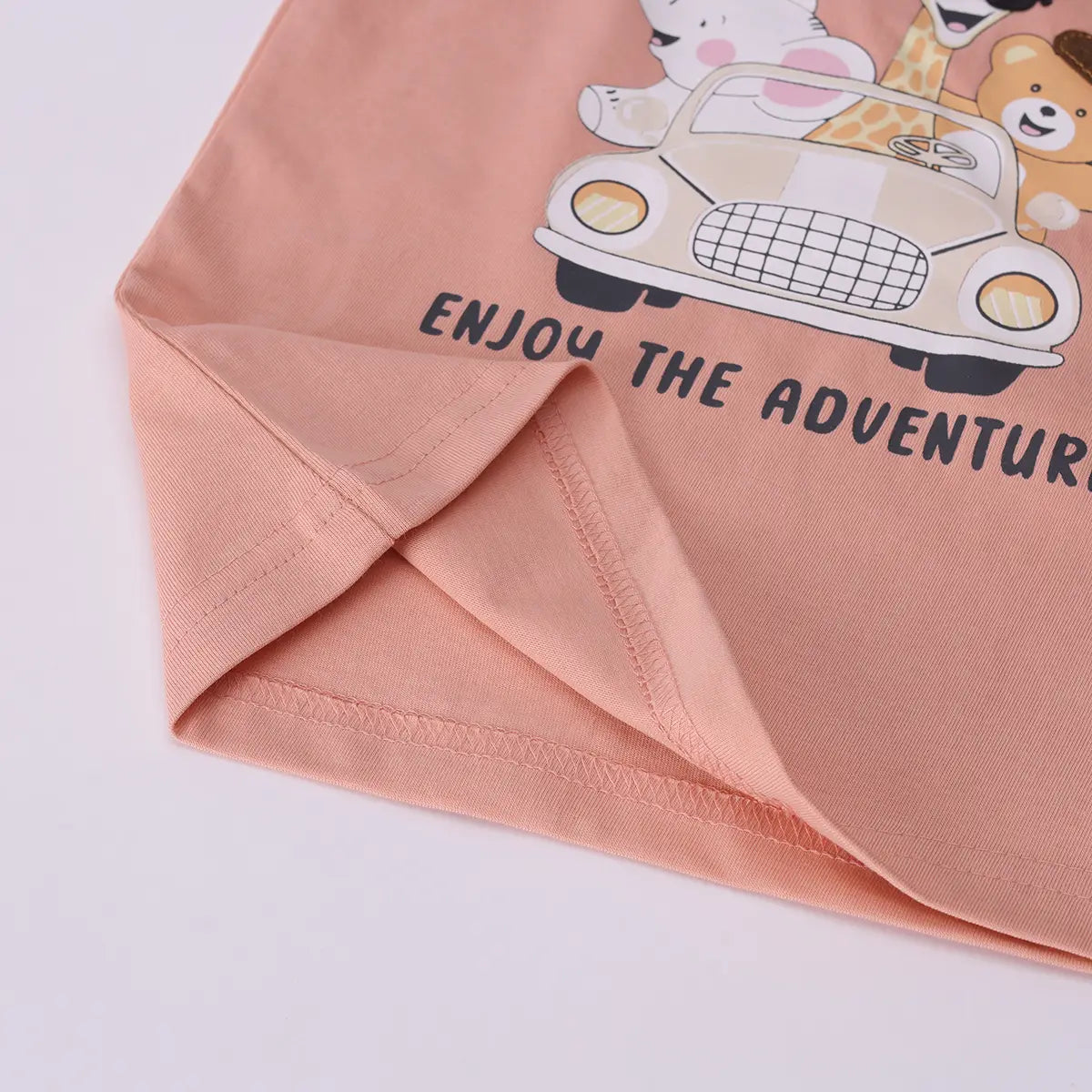 Boys Peach Animal Print Short Sleeve T-Shirt With Shorts Sets 2 pc. Sets